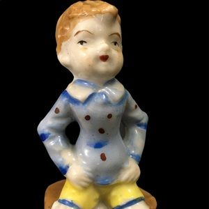 Vintage Porcelain Made in Japan Boy Figurine
